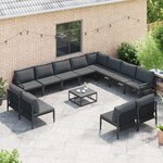 vidaXL Ensemble de canapé de jardin Anthracite Acier