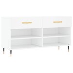 vidaXL Banc à chaussures blanc 102x35x55 cm bois d'ingénierie