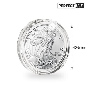 Capsules rondes ULTRA PERFECT FIT pour pièces de 1 oz argent 40 6mm. Paquet - 10 capsules