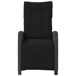 vidaXL Chaise inclinable de jardin et repose-pied noir résine tressée