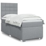 vidaXL Sommier à lattes de lit avec matelas gris clair 80x200 cm tissu