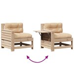 vidaXL Salon de jardin 5 Pièces avec coussins Bois de pin massif