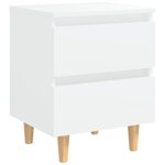 vidaXL Table de chevet avec pieds en pin Blanc 40x35x50 cm