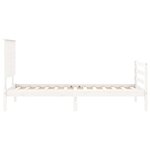vidaXL Cadre de lit avec tête de lit blanc 90x200 cm bois massif
