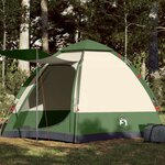 vidaXL Tente de camping cabine 4 personnes vert libération rapide
