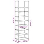 vidaXL Étagère à chaussures 8 niveaux 44x28x145 cm tissu non-tissé