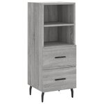 vidaXL Buffet haut Sonoma gris 34 5x34x180 cm Bois d'ingénierie