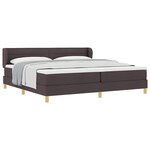 vidaXL Lit à ressorts avec matelas Marron foncé 200 x 200 cm tissu