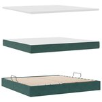 vidaXL Lit de rangement LED avec matelas Vert foncé 200 x 200 cm