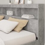 vidaXL Tête de lit de rangement Gris béton 200 cm Bois d'ingénierie