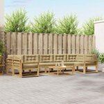 vidaXL Ensemble de canapés d'extérieur 6 Pièces Blanc et Beige
