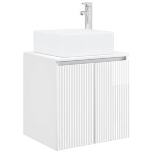 vidaXL Vanité de lavabo mural Blanc brillant 49 5 x 41 x 63 cm