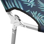 vidaXL Chaise longue avec coussin de tête Acier Motif de feuilles