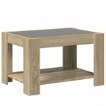 vidaXL Table basse avec LED chêne sonoma 73x53x45 cm bois d'ingénierie