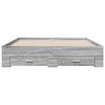 vidaXL Cadre de lit avec tiroirs sans matelas sonoma gris 150x200 cm