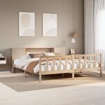 vidaXL Lit bibliothèque sans matelas 200x200 cm bois massif de pin