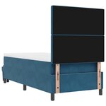 vidaXL Lit à Ressorts avec Matelas et Banc Bleu Foncé 90 x 190 cm Velours