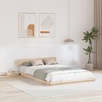 vidaXL Cadre lit avec tables de chevet 135x190cm en bois massif