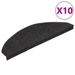 vidaXL Tapis d'escalier auto-adhésifs 10 Pièces noir 65x22 5x3 5 cm
