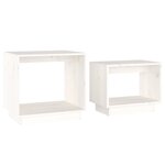vidaXL Tables basses gigognes 2 Pièces Blanc Bois de pin massif