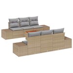 vidaXL Ensemble de canapé de jardin 7 Pièces beige et gris clair