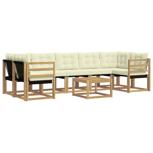 vidaXL Ensemble de canapés d'extérieur 8 Pièces Blanc et crème