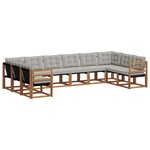 vidaXL Ensemble de canapés d'extérieur 10 Pièces Gris Naturel et Clair