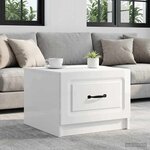 vidaXL Table basse Blanc brillant 49 x 50 x 37 cm Bois d'ingénierie