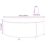 vidaXL Housse pour meubles 279 x 279 x 71 cm Tissu Oxford 600D Rond