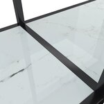 vidaXL Table console Blanc 160x35x75 5 cm Verre trempé