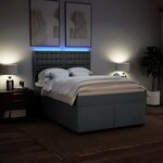 vidaXL Sommier à lattes de lit avec matelas Gris clair 160x200cm Tissu