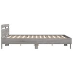 vidaXL Cadre de lit avec LED sans matelas sonoma gris 160x200 cm