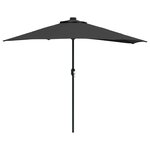 vidaXL Parasol de jardin Noir 294 x 150 x 224 cm tissu