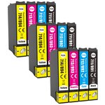 123CONSOMMABLES - T0715-12 Cartouches E711-E712-E713-E714 Compatible pour Epson T0715 - Compatible avec Epson Stylus SX218 SX400 SX510W SX515W DX7450 DX8450 (3 Noir / 3 Cyan / 3 Magenta / 3 Jaune)