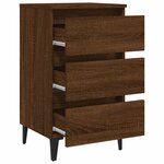 vidaXL Tables de chevet pieds en métal 2 Pièces Chêne marron 40x35x69 cm
