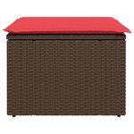 vidaXL Tabouret de jardin avec coussin Marron 55x55x37 cm Résine tressée