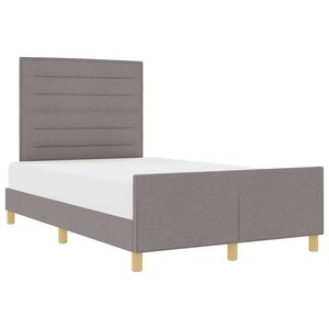 vidaXL Cadre de lit avec tête de lit Taupe 140 x 200 cm tissu