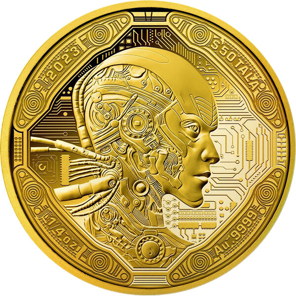 Pièce de monnaie en Or 50 Tala g 7.77 (1/4 oz) Millésime 2023 AI Cyborg AI CYBORG