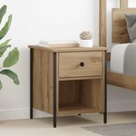 vidaXL Cabinet de chevet avec tiroir chêne artisanal 40 x 42 x 50 cm