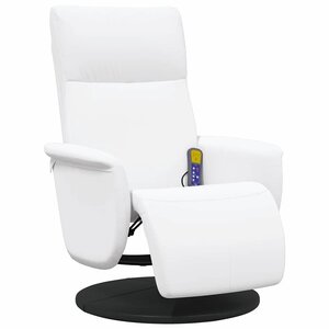 vidaXL Fauteuil de massage inclinable Blanc 71 x 90 x 105 cm