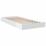 vidaXL Cadre de lit au sol Blanc 80 x 200 cm Bois d'ingénierie