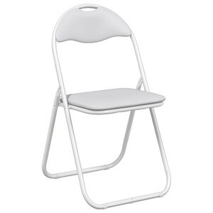 vidaXL Chaise pliante 8 pc Simili cuir Blanc 48 x 43 5 x 81 cm