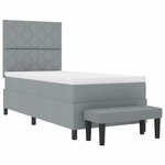 vidaXL Lit à ressorts avec matelas Gris clair 90 x 200 cm tissu