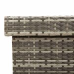 vidaXL Boîte de rangement de jardin et roues gris résine tressée
