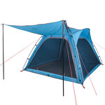 vidaXL Tente de camping 4 personnes bleu libération rapide imperméable