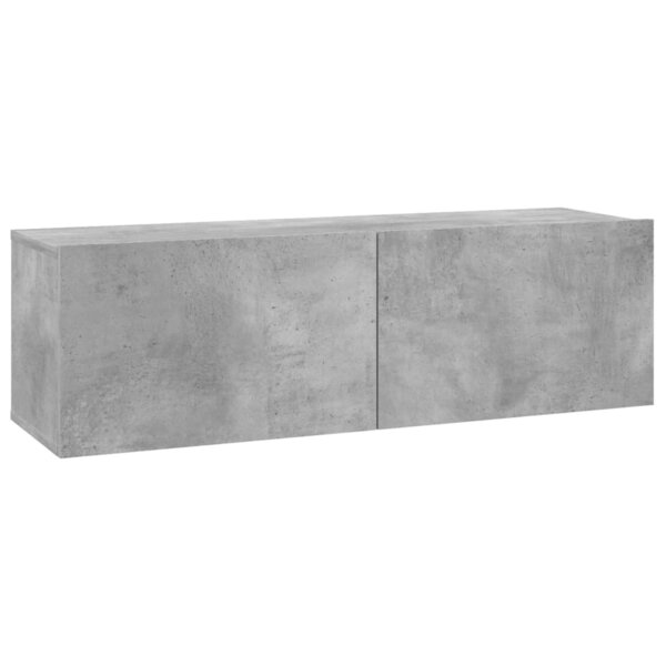 vidaXL Meuble TV Gris béton 100x30x30 cm Bois d’ingénierie