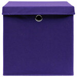 vidaXL Boîtes de rangement avec couvercles 10 Pièces 28x28x28 cm Violet