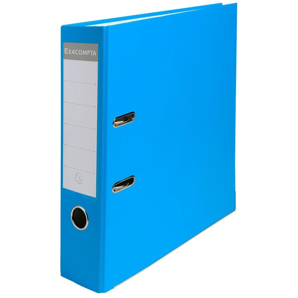 Classeur À Levier Polypropylène Dos De 75mm - Bleu Clair - X 20 - Exacompta