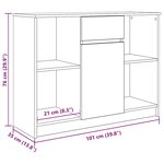 vidaXL Buffet avec tiroir chêne noir 101x35x76 cm bois d'ingénierie