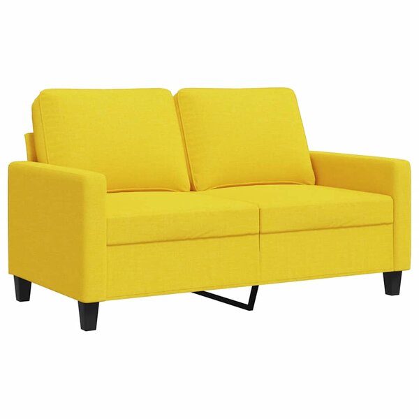 vidaXL Canapé à 2 places Jaune clair 120 cm Tissu